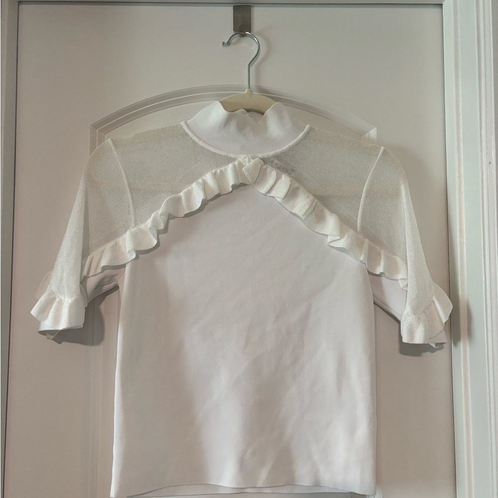 Elegant White Ruffled Top
